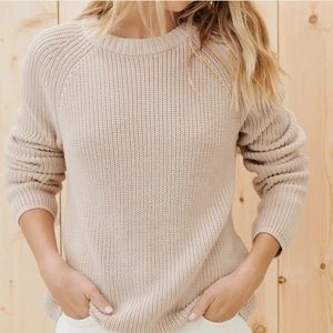 Jenni Kayne Cotton Fisherman Sweater - Oatmeal - XS